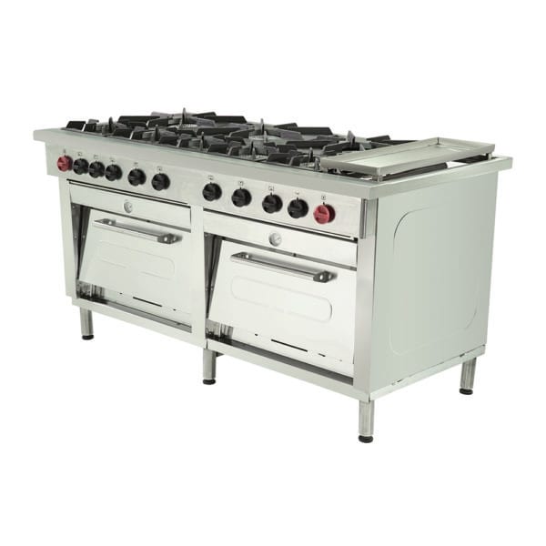 Cocina Industrial 8 Platos 5 De 270x270 - 3 De 430x430 Con Churrasquera Gas Licuado Maigas